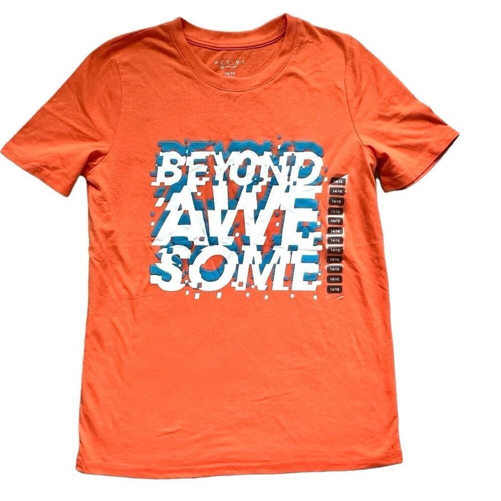 New Youth Boys Members Mark Active Basics Graphic Tee Shirt - Sz 14-16